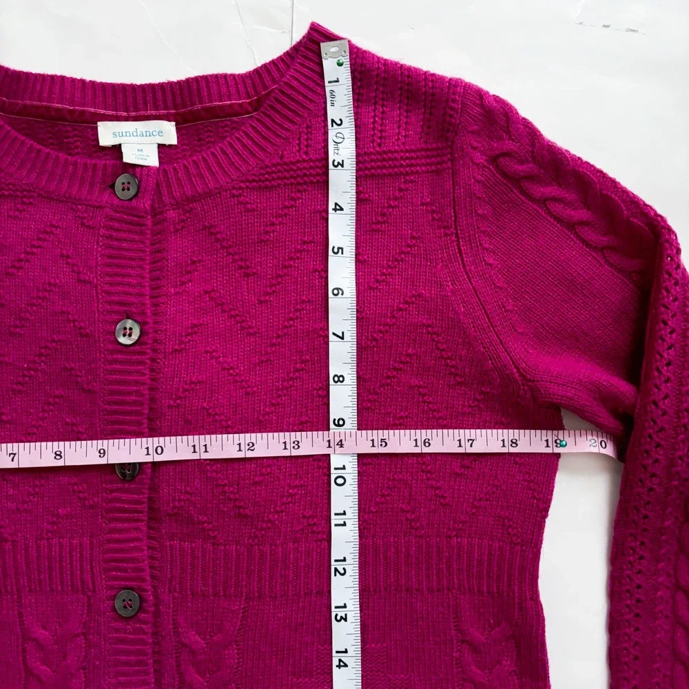 SUNDANCE VILLA CABLE KNIT SWEATER CARDIGAN WOMEN SIZE MEDIUM